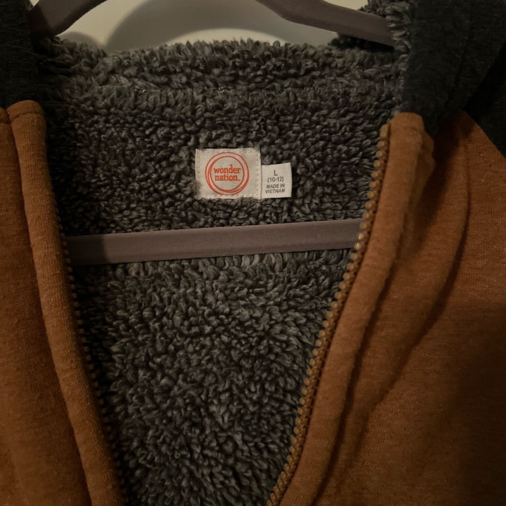 Wonder Nation Tan and Gray Fleece Jacket
